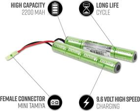 img 1 attached to Valken Airsoft Battery - High Capacity 9.6V 2200mAh NiMH Split Style