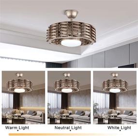 img 2 attached to 🌀 Gold 22 Inch Bladeless Ceiling Fan with Remote Control and Dimmable LED Light - 3 Color Options