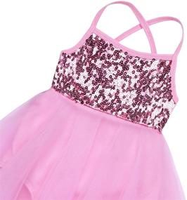 img 2 attached to YiZYiF Kids Girl's Sequin Tutu Ballet Dance Leotard Dress for Parties