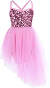 img 4 attached to YiZYiF Kids Girl's Sequin Tutu Ballet Dance Leotard Dress for Parties