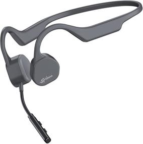 img 4 attached to 🎧 Vidonn Bone Conduction Headphones - Bluetooth Wireless Headset with Noise-Canceling Boom Mic for Office, Home, and Online Teaching/Learning