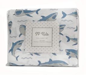 img 1 attached to 🦈 Fearlessly Dream with Sleeping Partners Kids 3PC Twin Size Shark Sheet Set