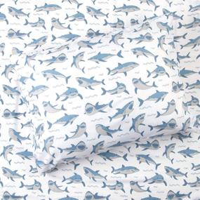 img 3 attached to 🦈 Fearlessly Dream with Sleeping Partners Kids 3PC Twin Size Shark Sheet Set