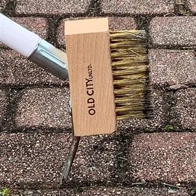 img 1 attached to 🧹 Moss Removal Deck Crevice Tool with Grout Brush Cleaner, Wire Brush and Scraper - Decking Cleaner for Crack Remover. Paver Cleaning for Bricks, Flagstone, Concrete, Pavements and Hoe