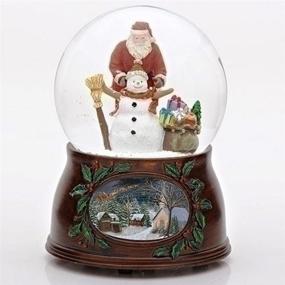 img 3 attached to 🎅 5-Inch Roman Christmas Musical Revolving Santa Claus and Snowman Snow Globe Glitterdome: Plays 'Have Yourself A Merry Little Christmas' in Multicolored Splendor