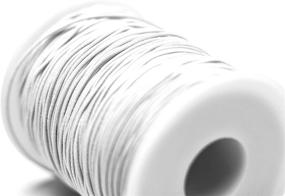 img 3 attached to Bastex 1mm White Beading Cord Thread. Elastic String for Jewelry Making, Bracelet, Necklace, Crafting, Beads and More. 100 Yards Spool