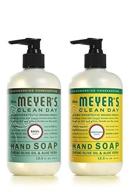 жидкое мыло для рук mrs. meyer's clean day - базилик и жимолость - 2 бутылки, по 12,5 жидких унций каждая логотип