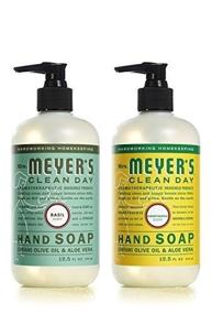 img 2 attached to 🌿 Mrs. Meyer's Clean Day Liquid Hand Soap - Basil & Honeysuckle - 2 bottles, 12.5 fl oz each