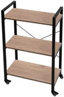 azl1 3-tier storage rack shelf unit: vintage wood and metal for living room, bedroom, office, industrial kitchen islands - light oak logo