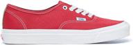 vans authentic sneakers in red | unisex shoe sizes for women and men logo