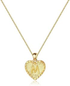 img 4 attached to Dainty Heart Initial Necklace - Handmade 14K Gold Filled Pendant Alphabet Monogram Jewelry for Women & Teen Girls - Ideal Gift Idea