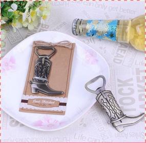 img 2 attached to 🤠 Youkwer 24 PCS Unique Cowboy Boots Skeleton Bottle Opener with Escort Tag Card - Ideal for Wedding Party Favors, Gifts & Decorations (Cowboy Boots，Bronze)