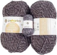 pehorka sheep wool worsted yarn - set of 2 - ideal for knitting cozy socks - 400m & 200g total set - 896 melange dark brown logo