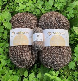 img 1 attached to Pehorka Sheep Wool Worsted Yarn - Set of 2 - Ideal for Knitting Cozy Socks - 400m & 200g Total Set - 896 Melange Dark Brown