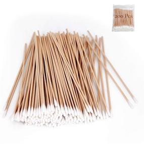 img 4 attached to 🌿 200 PCS Long Wooden Cotton Swabs: Multipurpose Cleaning Sticks for Makeup, Guns, Eyes, and Babies