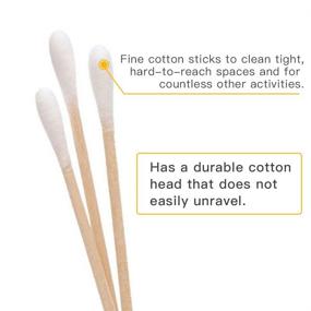 img 3 attached to 🌿 200 PCS Long Wooden Cotton Swabs: Multipurpose Cleaning Sticks for Makeup, Guns, Eyes, and Babies