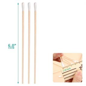 img 1 attached to 🌿 200 PCS Long Wooden Cotton Swabs: Multipurpose Cleaning Sticks for Makeup, Guns, Eyes, and Babies
