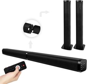 img 4 attached to 🔊 Enhance Your TV Experience with our 2-in-1 Bluetooth Sound Bars: Surround Sound Home Theater Speaker with 4 Drivers, Remote Control, Wall Mountable Design, and Multiple Connection Options