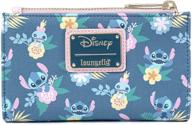 🌺 loungefly disney stitch and scrump floral bi-fold wallet: a stylish disney-inspired wallet for stitch fans logo