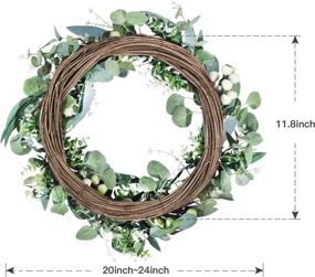 img 3 attached to 🌿 Felibat 22” Front Door Wreath: Lush Eucalyptus with Big Berries for a Green and Welcoming Entryway