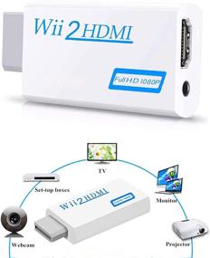 img 2 attached to 🎮 Wii to HDMI Converter Adapter with 1080P Output, 3.5mm Audio Jack, Compatible with Wii, Wii U, HDTV, Supports All Display Modes, NTSC 720P - Enhance your gaming experience!