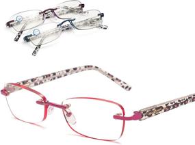 img 3 attached to 👓 Очки Amorays Leopard Rimless для блокировки излучения компьютера: потрясающий стиль и превосходная защита для глаз