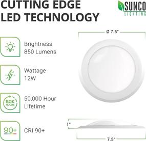 img 3 attached to 🔆 Sunco Lighting 24 Пакет LED Даунлайт: 5/6-дюймовое плоское крепление диск, 12W=75W, Мягкий белый 2700K, Диммируемое освещение, Проводное с 4/6-дюймовой разъемной коробкой, Встраиваемый ретрофитный потолочный светильник для эффективного освещения.