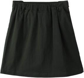 img 3 attached to 👗 Elevate Your Style with Bienzoe Girl's Cotton Stretchy Elastic Waist School Uniforms Pleated Skirt