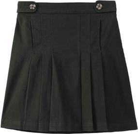 img 4 attached to 👗 Elevate Your Style with Bienzoe Girl's Cotton Stretchy Elastic Waist School Uniforms Pleated Skirt