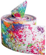 🎨 diy drawing graffiti holographic laser grosgrain ribbon - 3 inch width, 5 yard length: ideal for handmade hair bow clips, accessories, festivals, weddings, parties, birthdays, bridal showers, decorations logo