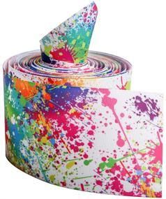 img 4 attached to 🎨 DIY Drawing Graffiti Holographic Laser Grosgrain Ribbon - 3 Inch Width, 5 Yard Length: Ideal for Handmade Hair Bow Clips, Accessories, Festivals, Weddings, Parties, Birthdays, Bridal Showers, Decorations