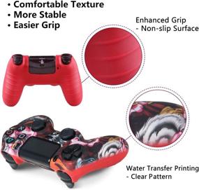 img 3 attached to PS4 Controller Silicone Skin - 2-Pack Dragon Cover Case for PS4/Slim/Pro with 8 Thumb Grips - Water Transfer Printing Silicone Protector Case Set for Dualshock 4 Controller