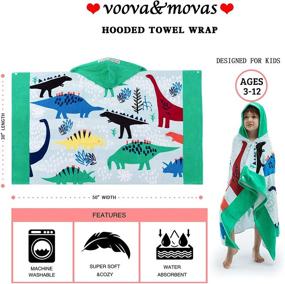img 1 attached to 🦖 Toddler's Hooded Beach Bath Towel, Dinosaur Theme, Oversize 50"x30" - Super Soft Cotton, Absorbent, Ideal for Bath, Pool, Beach, Swim Coverups, Bathrobe - Kids 3-12 Years