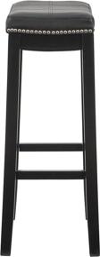 img 2 attached to 🪑 Stylish and Practical Linon Claridge Bar Stool in Black: 32" X 18.75" X 13