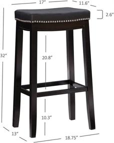 img 1 attached to 🪑 Stylish and Practical Linon Claridge Bar Stool in Black: 32" X 18.75" X 13