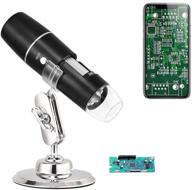 hayve wifi handheld portable mini digital microscope camera, 50x-1000x magnification with stand, 1080p 8 led lights, for iphone, ipad, samsung galaxy, android logo