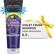 💜 john frieda violet crush purple shampoo: the ultimate solution for brassy blonde hair with violet pigments, 8.3 ounce logo