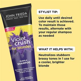 img 2 attached to 💜 John Frieda Violet Crush Purple Shampoo: The Ultimate Solution for Brassy Blonde Hair with Violet Pigments, 8.3 Ounce