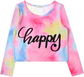 img 4 attached to 🌈 Sleeve Blouse Shirts: Vibrant Rainbow T Shirts for Girls' Clothing and Tops - Tees & Blouses