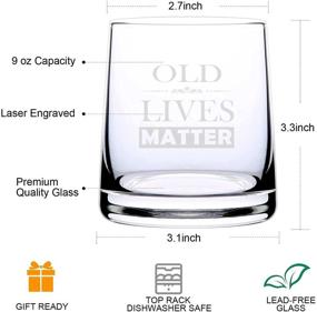 img 2 attached to 🥃 Amusing Whiskey Glasses: Hilarious Birthday and Retirement Gift for Dad, Men, Women, and Senior Citizens - Laser Engraved Old Fashioned Glassware for Scotch and Bourbon