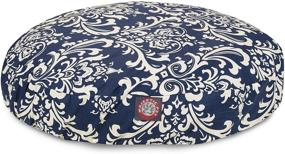 img 4 attached to 🐾 High-Quality Navy Blue French Quarter Small Round Pet Bed - Removable Washable Cover - Indoor/Outdoor Use - By Majestic Pet Products