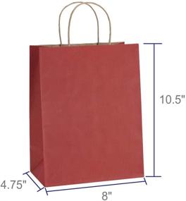 img 3 attached to 🎁 BagDream 100Pcs Red Stripes Gift Bags with Handles - Eco-friendly, Kraft Paper Shopping Bags for Retail, Bulk Packaging