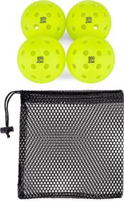 img 3 attached to Outdoor Pickleball Balls Pack of 4 with Bag - Big Dill Pickleball Co. 40-Hole Relish Pickleballs