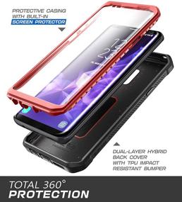 img 3 attached to 📱 Rugged MetallicRed Galaxy S9 Case: SUPCASE Unicorn Beetle Pro Series - Full-Body Protection with Built-in Screen Protector and Holster