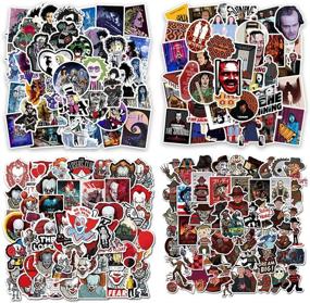 img 3 attached to 🎃 200-Piece Pack of Vinyl Waterproof Halloween Horror Movie Theme Stickers Decorations - Cool, Funny, and Terrifying Film Stickers for Laptop, Water Bottles, Flask, Luggage, Computer, Cellphone, Skateboard, and Guitar