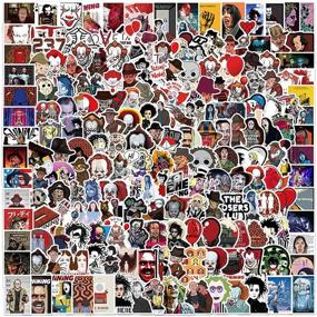 img 4 attached to 🎃 200-Piece Pack of Vinyl Waterproof Halloween Horror Movie Theme Stickers Decorations - Cool, Funny, and Terrifying Film Stickers for Laptop, Water Bottles, Flask, Luggage, Computer, Cellphone, Skateboard, and Guitar