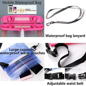 img 2 attached to 2-Pack Waterproof Cell Phone Bag: Waist Pouch & Phone Case Dry Bags for Boating, Swimming, Kayaking, Beach & Pool. Keep Phone & Wallet Safe & Dry with FollowYT Waterproof Accessories.