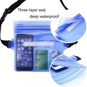 img 3 attached to 2-Pack Waterproof Cell Phone Bag: Waist Pouch & Phone Case Dry Bags for Boating, Swimming, Kayaking, Beach & Pool. Keep Phone & Wallet Safe & Dry with FollowYT Waterproof Accessories.