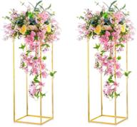 🌺 nuptio 2 pcs metal flower floor vase: elegant geometric centerpiece for home party wedding decorations logo