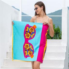 img 2 attached to 🏖️ RYGAR Large Beach Towel Blanket: Ultra Soft, Sand Free & Super Absorbent - Perfect for Travel, Camping, Picnic, Swim, and Bath - 30x60 inch - Ideal for Girls, Women, and Adults